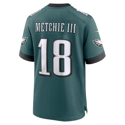 P.Eagles #18 John Metchie III Player Midnight Green Home Game Football Jerseys