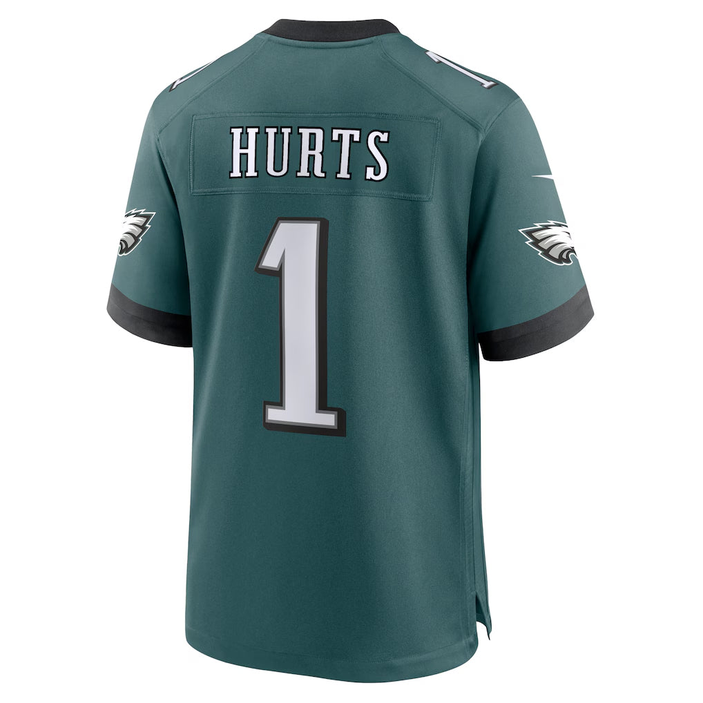 P.Eagles #1 Jalen Hurts Player Midnight Green Home Game Football Jerseys
