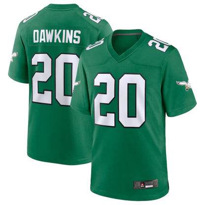P.Eagles #20 Brian Dawkins Green Player Game Jersey -Stitched American Football Jerseys