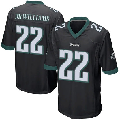 P.Eagles #22 Mac McWilliams Player Black Home Game Football Jerseys