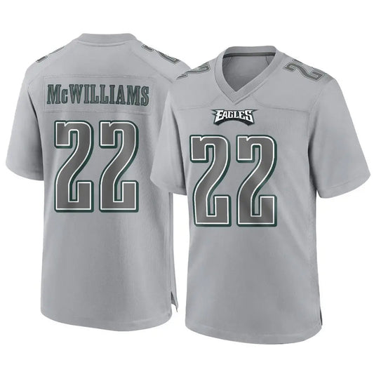 P.Eagles #22 Mac McWilliams Player Gray Game Football Jerseys