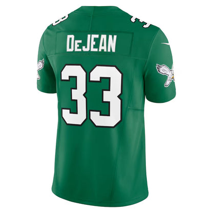 P.Eagles #33 Cooper DeJean Player Kelly Green Vapor F.U.S.E. Limited Football Jerseys