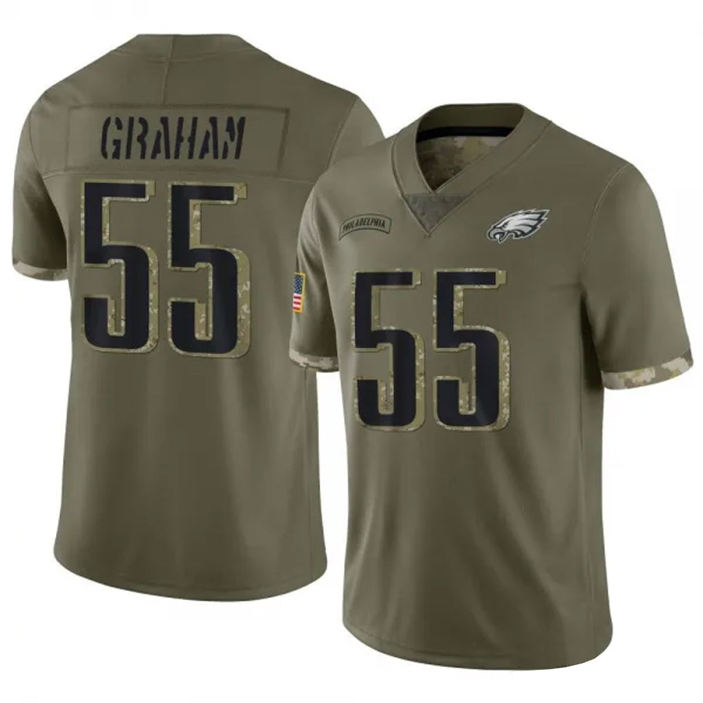 P.Eagles #55 Brandon Graham Player Salute To Service Olive Football Jerseys