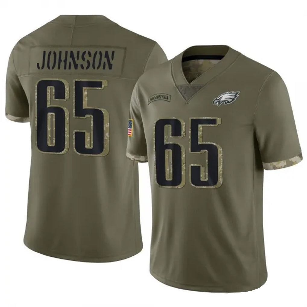 P.Eagles #65 Lane Johnson Player Olive Salute To Service Limited Football Jerseys