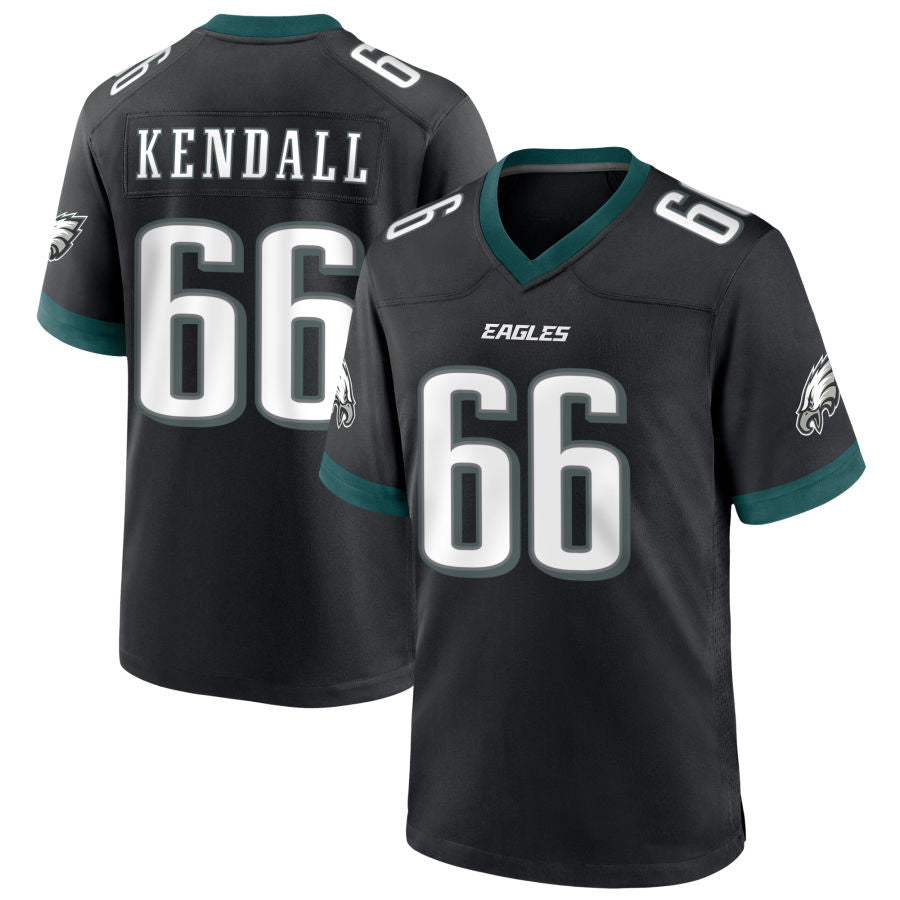 P.Eagles #66 Drew Kendall Player Black Alternate Game Football Jerseys