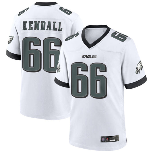 P.Eagles #66 Drew Kendall Player White Home Game Football Jerseys