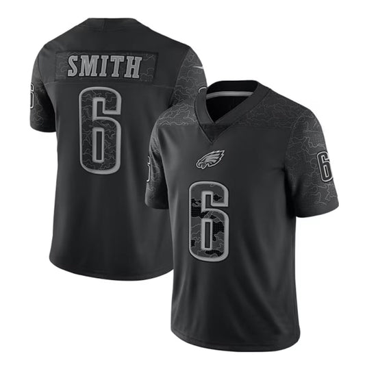 P.Eagles #6 DeVonta Smith Player Black REFLECTIVE Limited Football Jerseys