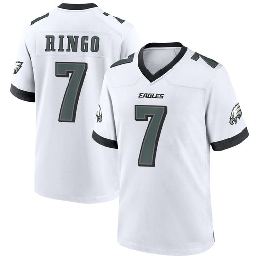 P.Eagles #7 Kelee Ringo Player White Home Game Football Jerseys