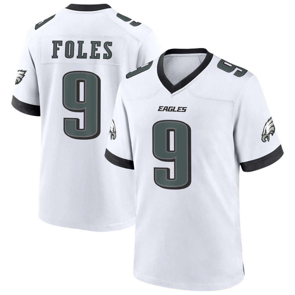 P.Eagles #9 Nick Foles Player White Home Game Football Jerseys