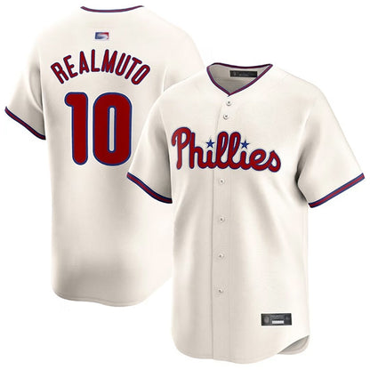 P.Phillies #10 J.T. Realmuto Player Ivory Limited Baseball Jerseys