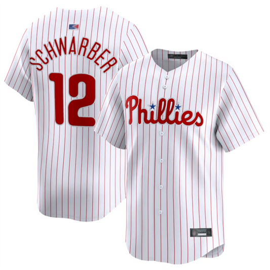 P.Phillies #12 Kyle Schwarber Player White Limited Baseball Jerseys