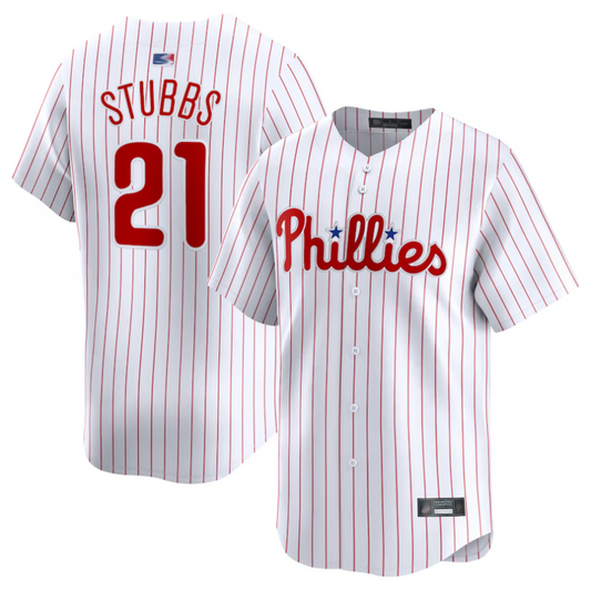 P.Phillies #21 Garrett Stubbs Player White Home Limited Baseball Jerseys