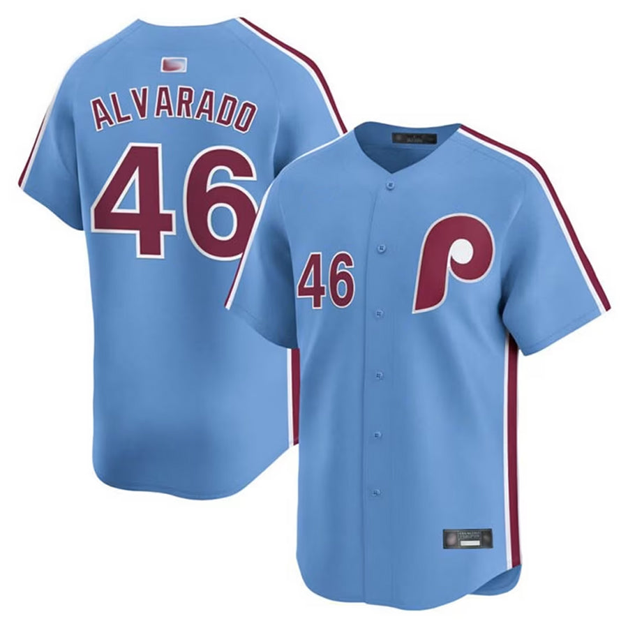 P.Phillies #46 Jose Alvarado Player Light Blue Limited Baseball Jerseys