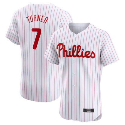 P.Phillies #7 Trea Turner Player White Home Replica Baseball Jerseys