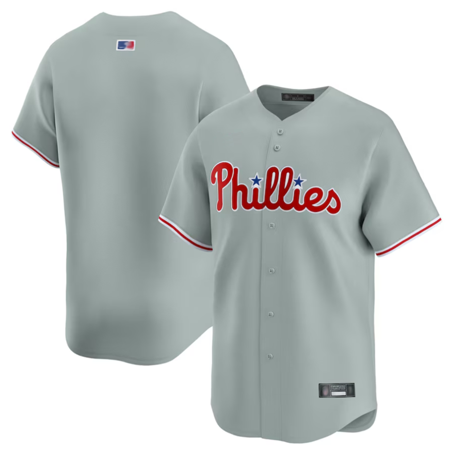 P.Phillies Blank Player Gray Limited Baseball Jerseys