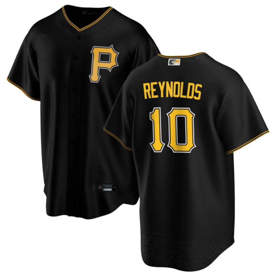 P.Pirates #10 Bryan Reynolds Player Black Replica Baseball Jerseys