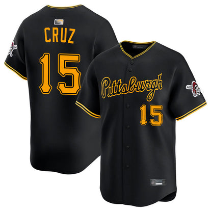 P.Pirates #15 Oneil Cruz Player Black Home Limited Baseball Jerseys
