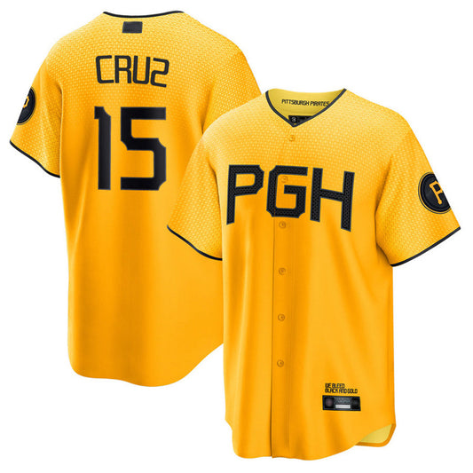 P.Pirates #15 Oneil Cruz Player Gold City Connect Limited Baseball Jerseys