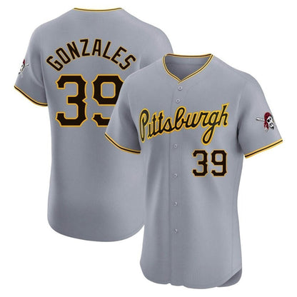 P.Pirates #39 Nick Gonzales Player Gray Home Limited Elite Baseball Jerseys