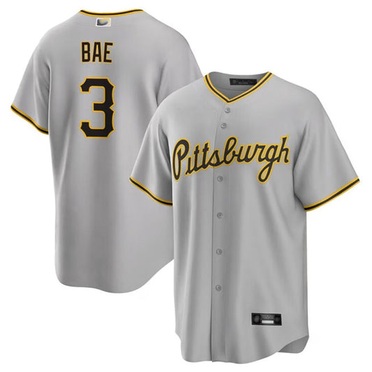 P.Pirates #3 Ji Hwan Bae Player Gray Replica Baseball Jerseys