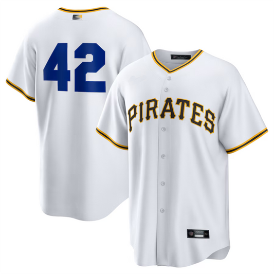 P.Pirates #42 Player White Home 2025 Jackie Robinson Day Replica Baseball Jerseys