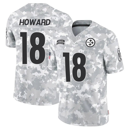 P.Steelers #18 Will Howard Player Arctic Camo Salute to Service Limited Football Jerseys