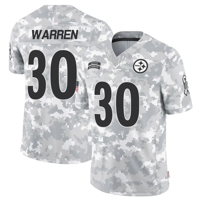 P.Steelers #30 Jaylen Warren Player Arctic Camo Salute to Service Limited Football Jerseys