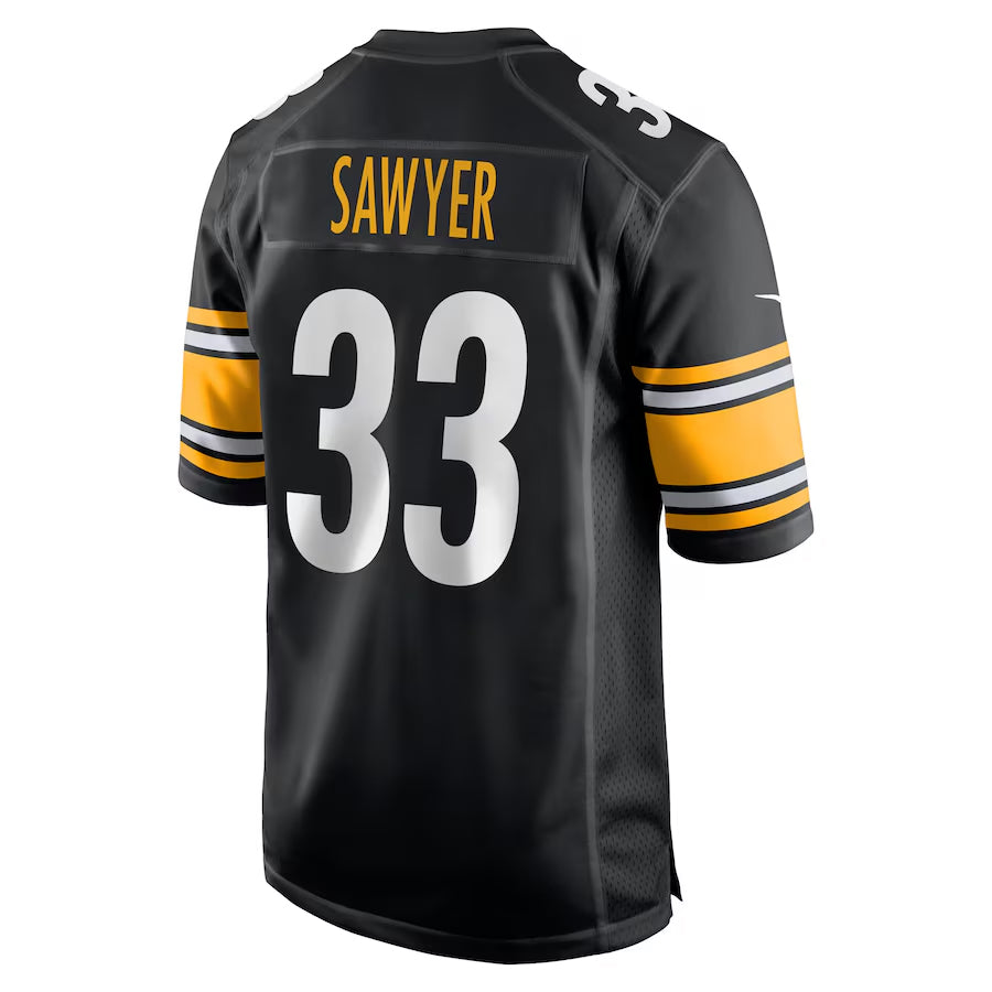 P.Steelers #33 Jack Sawyer Player Black Home Game Football Jerseys
