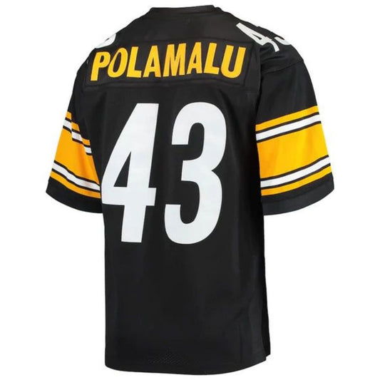 P.Steelers #43 Troy Polamalu Mitchell & Ness Black 2007 Authentic Retired Player Stitched Football Jerseys