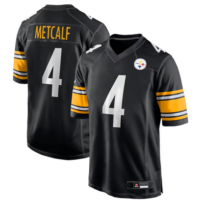 P.Steelers #4 DK Metcalf Player Black Game Football Jerseys