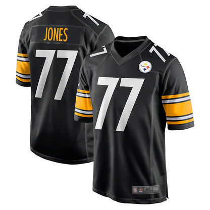 P.Steelers #77 Broderick Jones Player Black Game Football Jerseys