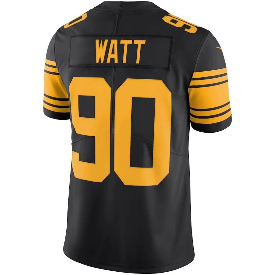 #90 T.J. Watt Player P.Steelers Black Vapor Untouchable Color Rush Limited Football Jerseys