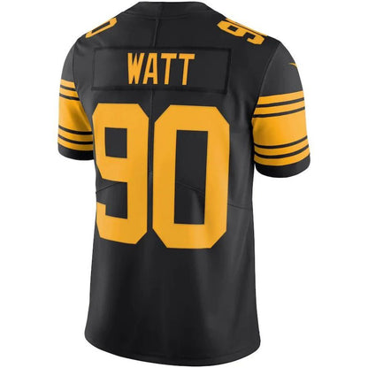#90 T.J. Watt Player P.Steelers Black Vapor Untouchable Color Rush Limited Football Jerseys