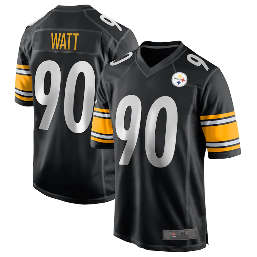 P.Steelers #90 T.J. Watt Player Black Game Fotoball Jerseys