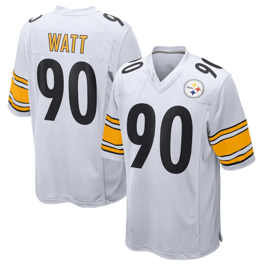 P.Steelers #90 T.J. Watt Player White Game Fotoball Jerseys