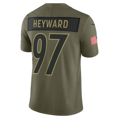 P.Steelers #97 Cameron Heyward Player Vapor F.U.S.E. Limited Salute to Service Football Jerseys