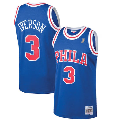 Philly.76ers #3 Allen Iverson Player Mitchell & Ness Royal Classics Swingman Basketball Jerseys