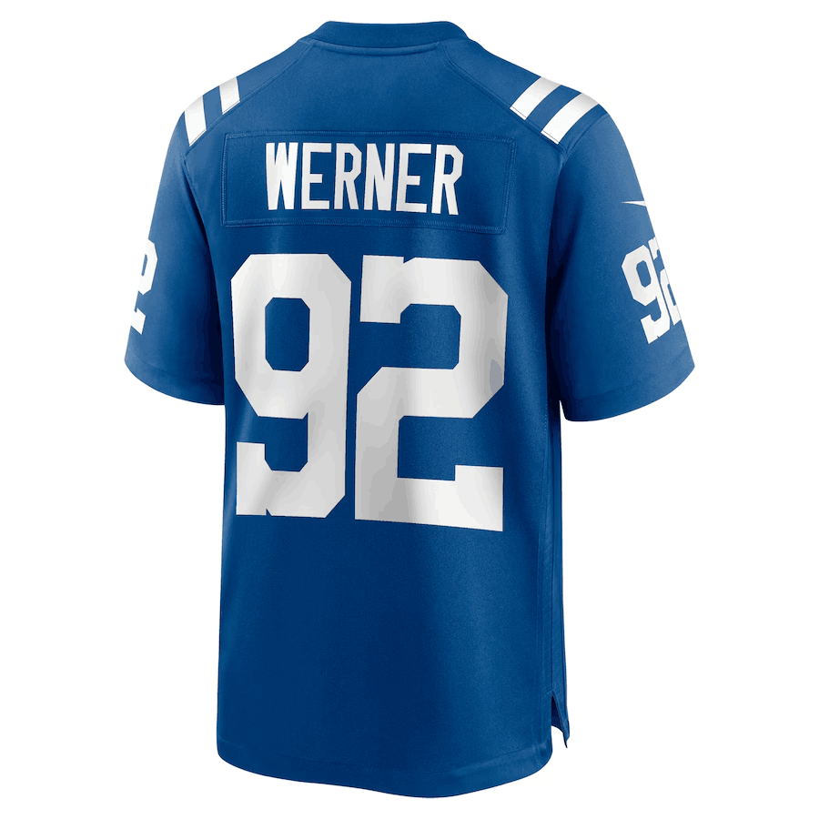 IN.Colts #92 Bjoern Werner Player Royal Game Football Jerseys