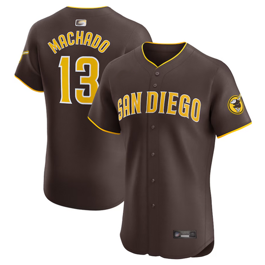 S.Diego Padres #13 Manny Machado Player Brown Road Elite Baseball Jerseys