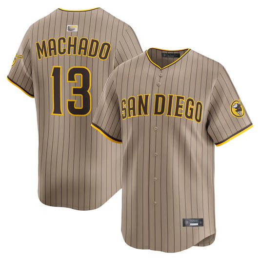 S.Diego Padres #13 Manny Machado Player Khaki Alternate Limited Baseball Jerseys