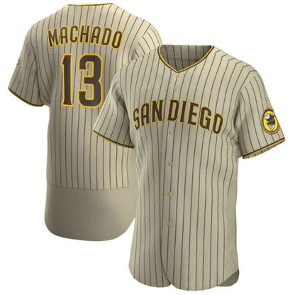 S.Diego Padres #13 Manny Machado Player Tan Brown Elite Baseball Jerseys