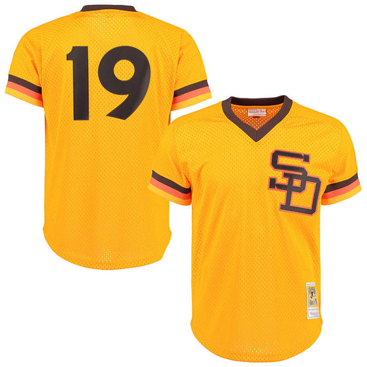 S.Diego Padres #19 Tony Gwynn Player Gold Home Cooperstown Collection Bseball Jerseys
