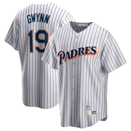 S.Diego Padres #19 Tony Gwynn Player White Replica Bseball Jerseys