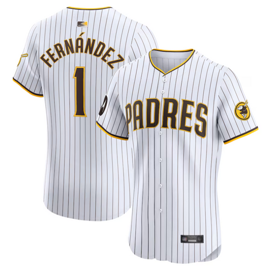 S.Diego Padres #1 Tony Fern¡§¡éndez Player White Home Elite Baseball Jerseys
