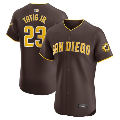 S.Diego Padres #23 Fernando Tatis Jr. Player Brown Road Elite Baseball Jerseys