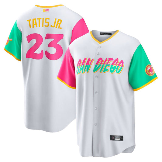 S.Diego Padres #23 Fernando Tatis Jr. Player White City Connect Replica Baseball Jerseys
