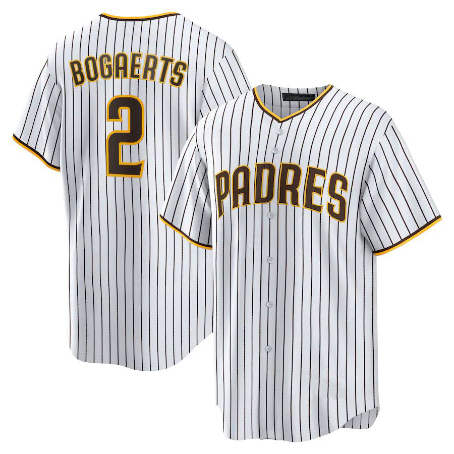 S.Diego Padres #2 Xander Bogaerts Player White-Brown Home Replica Baseball Jerseys