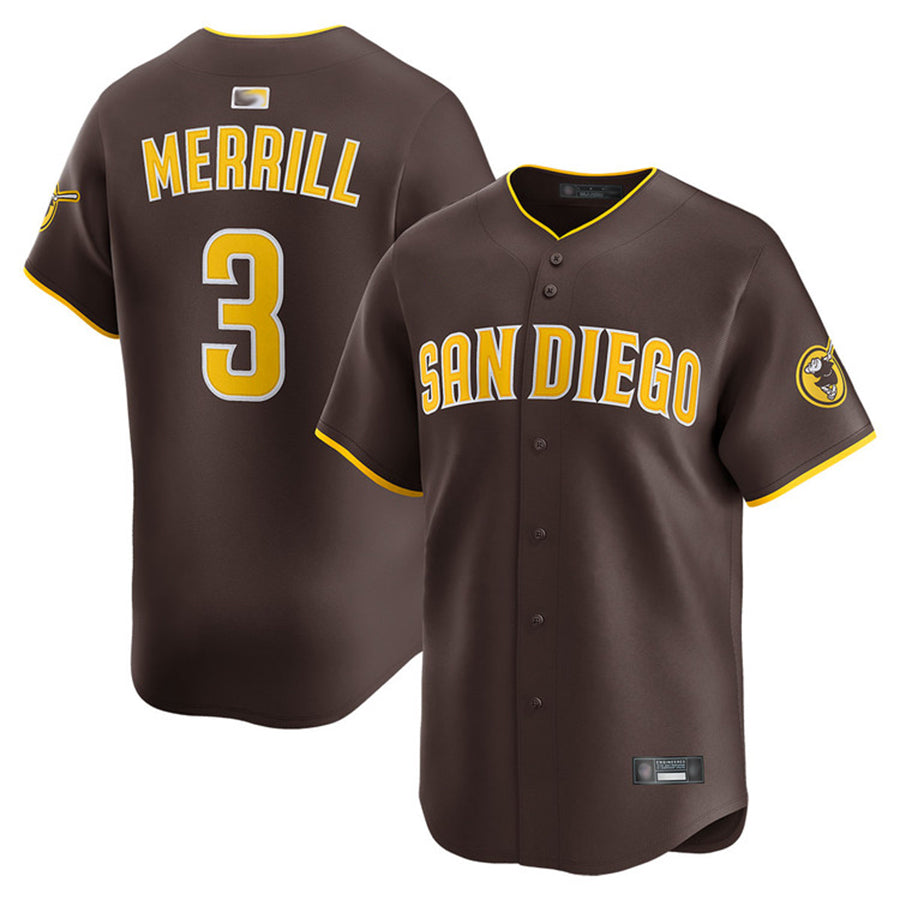 S.Diego Padres #3 Jackson Merrill Player White City Connect Home Limited Baseball Jerseys