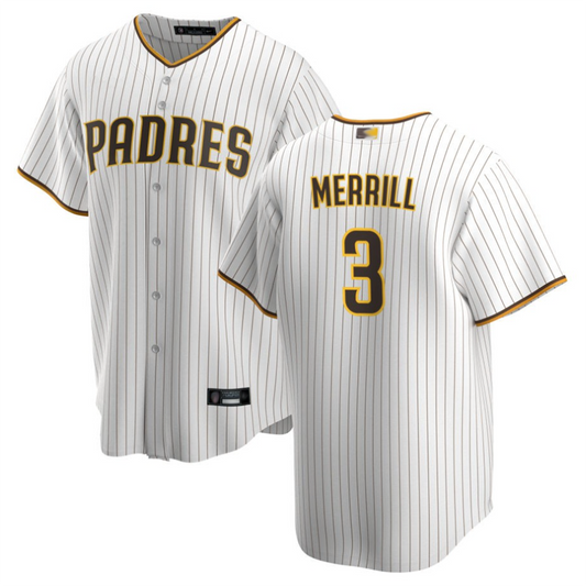S.Diego Padres #3 Jackson Merrill Player White Limited Baseball Jerseys