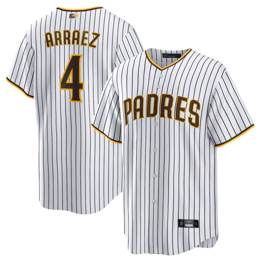 S.Diego Padres #4 Luis Arraez Player White Home Replica Baseball Jerseys